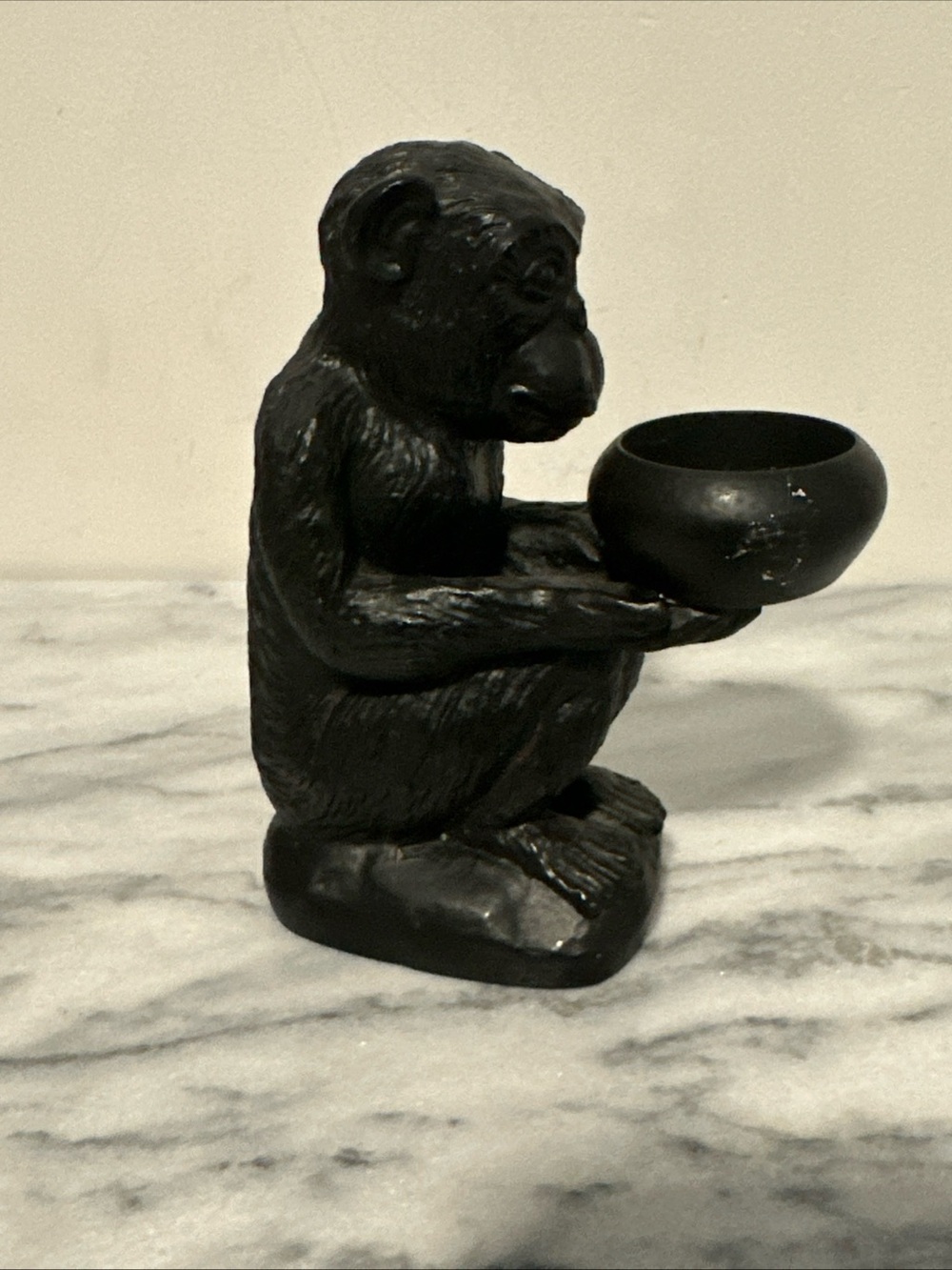 Black Monkey Figurine tea light Bowl Holder - Home Art